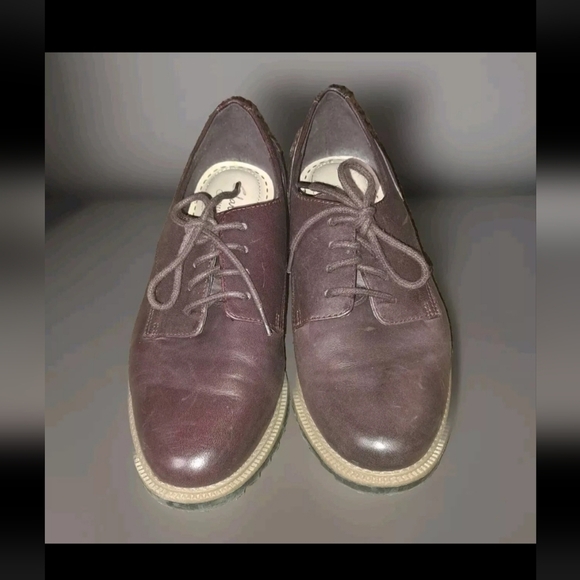 Clarks Men\'s Dress Shoes 6.5 Oxford Leather Lace Up Brown Maroon (SB2#6) main image 5